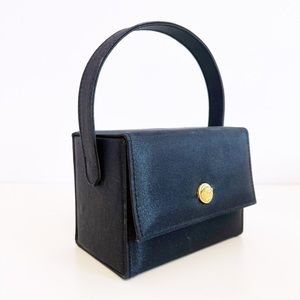 Y2K Vintage Versace Square Purse, Wristlet, Makeup Case, Black Silky Case